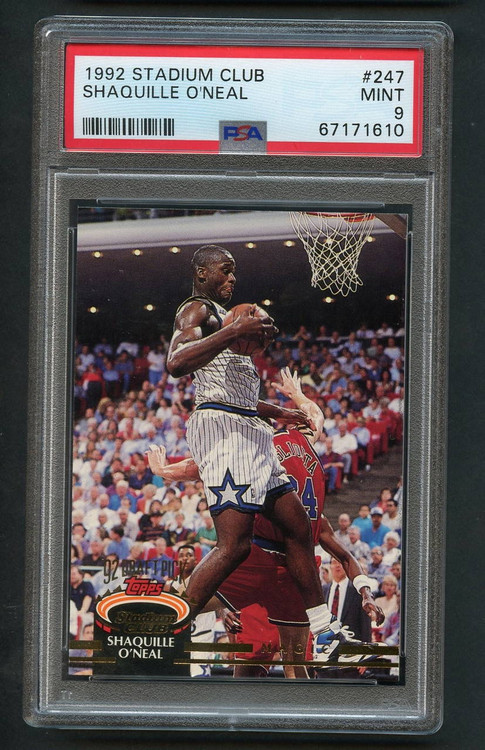 1992 STADIUM CLUB SHAQUILLE O\'NEAL ROOKIE RC #247 PSA 9 MINT