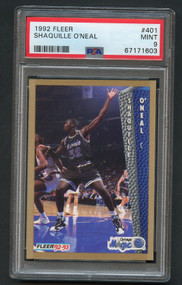 1992 FLEER SHAQUILLE O'NEAL ROOKIE RC #401 PSA 9 MINT