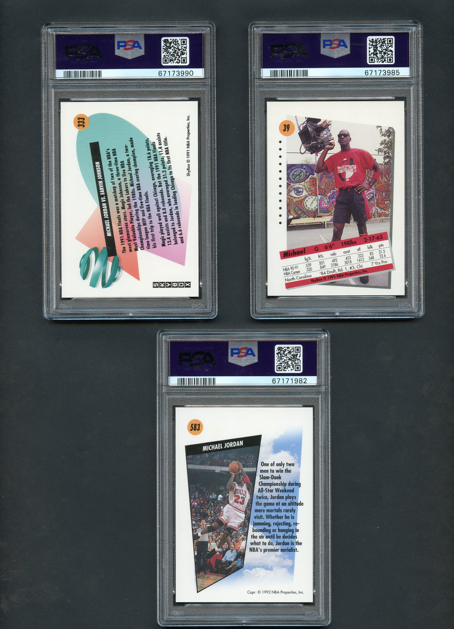 1991 SKYBOX MICHAEL JORDAN 6-CARD PSA 9 MINT LOT - Cardboard