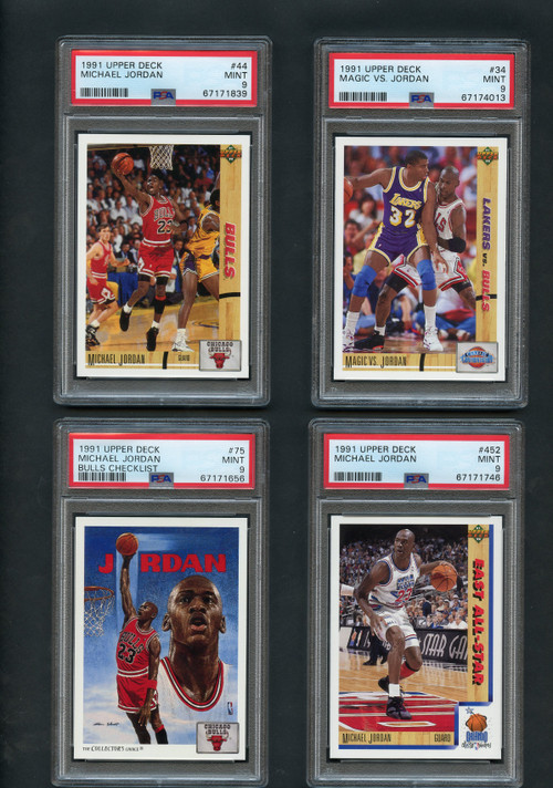 1991 UPPER DECK MICHAEL JORDAN 6-CARD LOT PSA 9 MINT