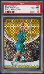 2005 FINEST GOLD XFRACTOR DIRK NOWITZKI /29 #28 PSA 10 GEM MINT-POP 4 