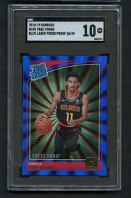 2018 Donruss Trae Young RC Blue Laser /49 Press Proof SSP SGC 10 Gem Mint Rookie 198