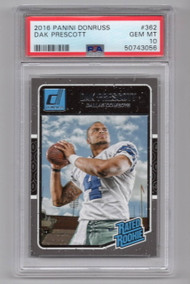 2016 Panini Donruss Dak Prescott #362 RC Rookie PSA 10 GEM MINT