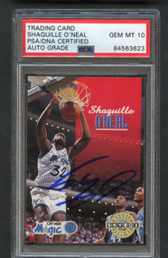 1992 SKYBOX SHAQUILLE O'NEAL AUTO RC ROOKIE PSA/DNA 10 GEM MINT