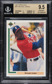 1991 UPPER DECK MICHAEL JORDAN BASEBALL RC ROOKIE #SP1 BGS 9.5 GEM MINT