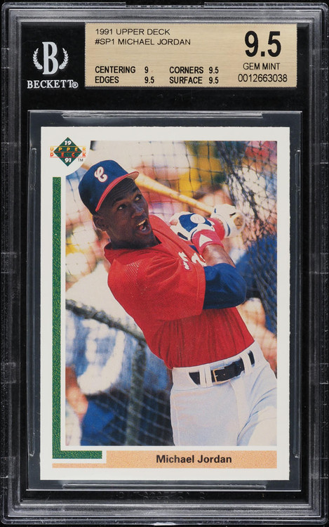 1991 UPPER DECK MICHAEL JORDAN BASEBALL RC ROOKIE #SP1 BGS 9.5 GEM MINT