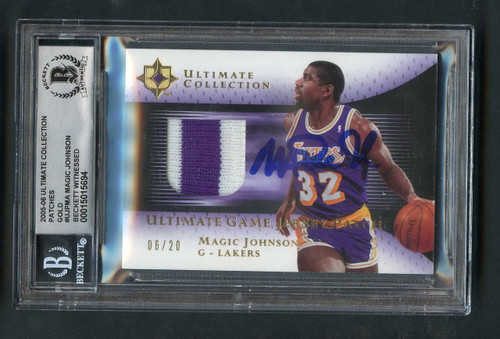 2005 Ultimate COLLECTION PATCHES GOLD MAGIC JOHNSON /20 BGS 10 AUTO GRADE