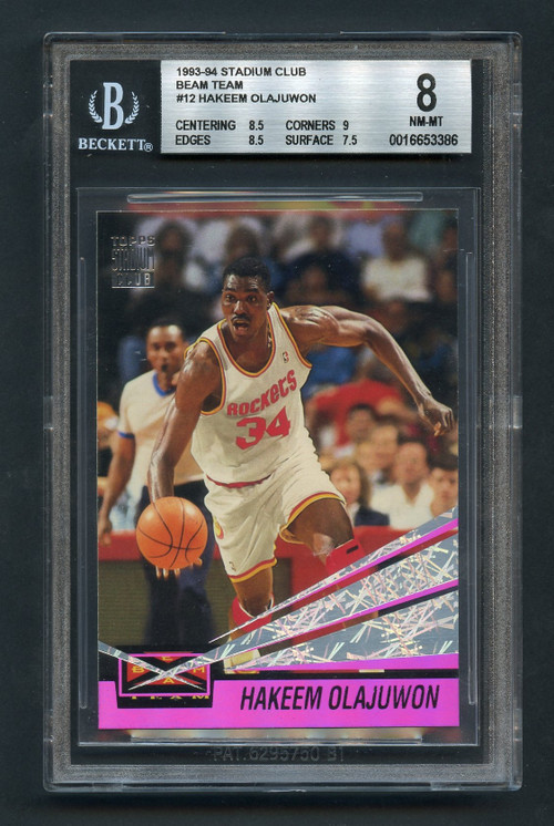 1993 Stadium Club Beam Team Hakeem Olajuwon #12 BGS 8