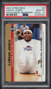 2003 Upper Deck Phenomenal Beginnings Gold LeBron James ROOKIE #4 PSA 10 GEM