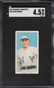 1909-11 T206 Piedmont Buck Herzog SGC 4.5 VGEX+