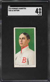 1909-11 T206 Al Mattern SGC 4 VGEX