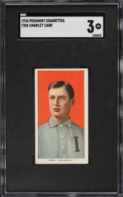 1909-11 T206 Piedmont Charley Carr SGC 3 VG