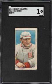 1909-11 T206 Piedmont 350-460 Buck Herzog BOSTON SGC 1 PR