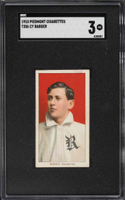 1909-11 T206 Piedmont Cy Barger SGC 3 VG Portrait