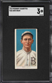 1909-11 T206 Piedmont Dave Brain SGC 3 VG