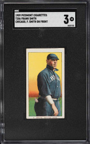 1909-11 T206 Piedmont Frank Smith CHICAGO, F. SMITH ON FRONT SGC 3 VG