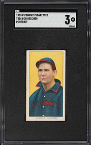 1909-11 T206 Piedmont Bob Bescher PORTRAIT SGC 3 VG