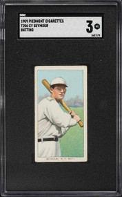 1909-11 T206 Piedmont Cy Seymour BATTING SGC 3 VG