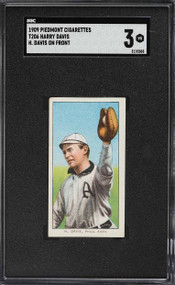 1909-11 T206 Piedmont Harry Davis H. DAVIS ON FRONT SGC 3 VG
