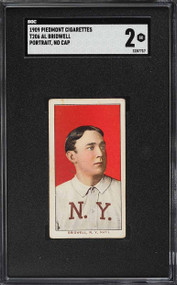 1909-11 T206 Al Bridwell PORTRAIT, NO CAP SGC 2 GD