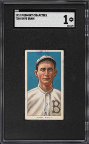 1909-11 T206 Piedmont Dave Brain SGC 1 PR