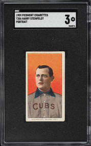 1909-11 T206 Piedmont Harry Steinfeldt PORTRAIT SGC 3 VG