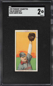 1909-11 T206 Piedmont Ed Konetchy GLOVE ABOVE HEAD SGC 2 GD