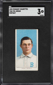 1909-11 T206 Piedmont 150 Tim Jordan PORTRAIT SGC 3 VG