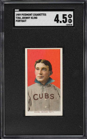 1909-11 T206 Piedmont Johnny Kling PORTRAIT SGC 4.5 VGEX+