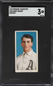 1909-11 T206 Piedmont Harry Krause PORTRAIT SGC 3 VG