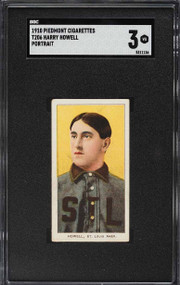 1909-11 T206 Piedmont Harry Howell PORTRAIT SGC 3 VG