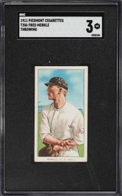 1909-11 T206 Piedmont Fred Merkle THROWING SGC 3 VG