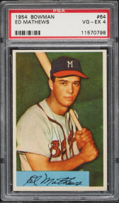 1954 Bowman Eddie Mathews #64 PSA 4 VGEX-HOF
