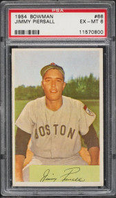 1954 Bowman Jimmy Piersall #66 PSA 6 EXMT-Centered