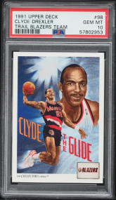 1991 Upper Deck Blazers Checklist Clyde Drexler #98 PSA 10 GEM MINT