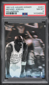 1991 Upper Deck Award Winner Holograms Michael Jordan #AW1 PSA 8 NM-MT