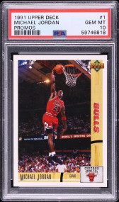 1991 Upper Deck Basketball Promo Michael Jordan #1 PSA 10 GEM MINT