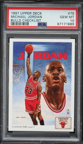1991 Upper Deck Bulls Checklist Michael Jordan #75 PSA 10 GEM MINT