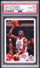 1991 Upper Deck All Star Checklist Michael Jordan #48 PSA 10 GEM MINT