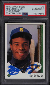 1989 Upper Deck Ken Griffey Jr. ROOKIE AUTO #1 PSA AUTH