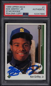 1989 Upper Deck Ken Griffey Jr. ROOKIE AUTO #1 PSA AUTH