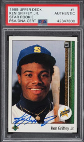 1989 Upper Deck Ken Griffey Jr. ROOKIE AUTO DNA #1 PSA AUTH