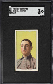 1909-11 T206 Piedmont Wild Bill Donovan PORTRAIT SGC 3 VG