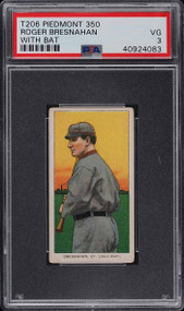 1909-11 T206 Piedmont Roger Bresnahan WITH BAT PSA 3 VG HOF