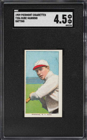 1909-11 T206 Piedmont Rube Manning BATTING SGC 4.5 VGEX+
