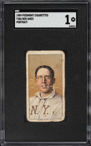 1909-11 T206 Red Ames PORTRAIT SGC 1 PR