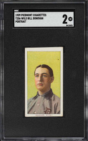 1909-11 T206 Piedmont Wild Bill Donovan PORTRAIT SGC 2 GD