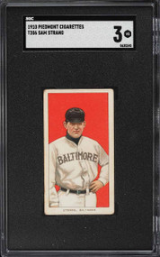 1909-11 T206 Piedmont Sam Strang SGC 3 VG