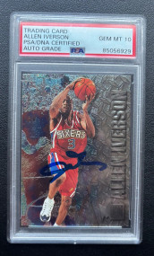 1996 Skybox Metal Allen iverson #201 Rookie Auto PSA 10 (Auto Grade Only)