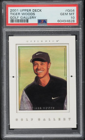 2001 Upper Deck Golf Gallery Tiger Woods ROOKIE #GG4 PSA 10 GEM MINT